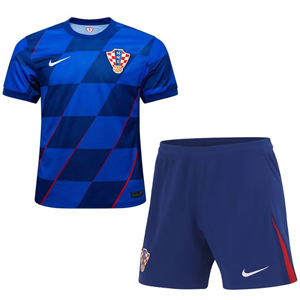 Croatia maglia da calcio per bambini seconda maglia da calcio per bambini mini uniformi giovanili 2024 Euro Cup