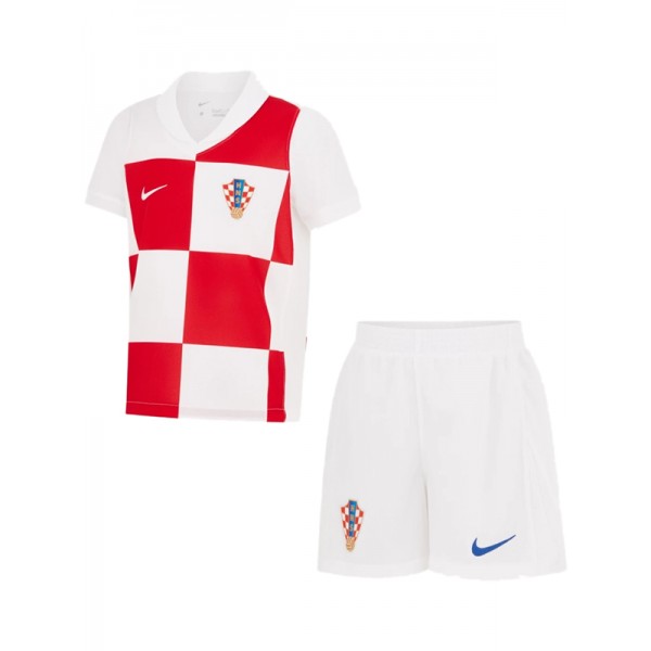 Croatia maglia da casa per bambini kit calcio bambini prima maglia da calcio mini divise giovanili 2024 Euro cup