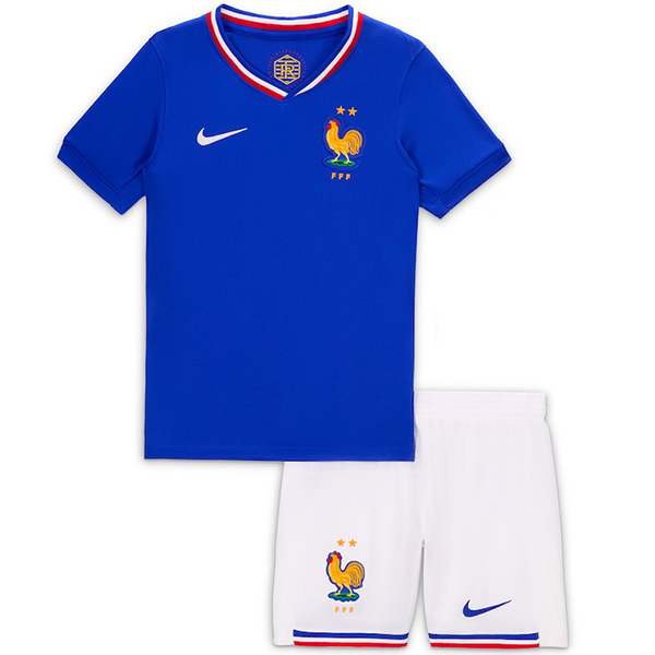 France maglia da casa per bambini  maglia da calcio per bambini prima maglia da calcio uniformi giovanili 2024-2025 
