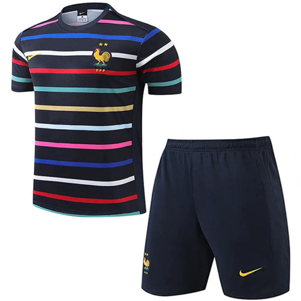 France maglia da allenamento per bambini kit da calcio per bambini maglia da calcio blu scuro mini uniformi giovanili 2024-2025