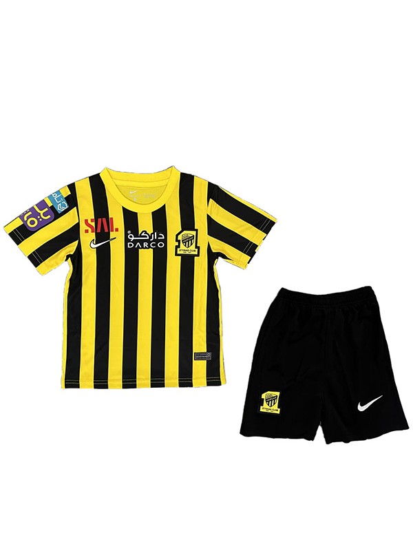Ittihad maglia da casa per bambini kit da calcio jedda uniti bambini prima mini maglia da calcio uniformi giovanili 2023-2024
