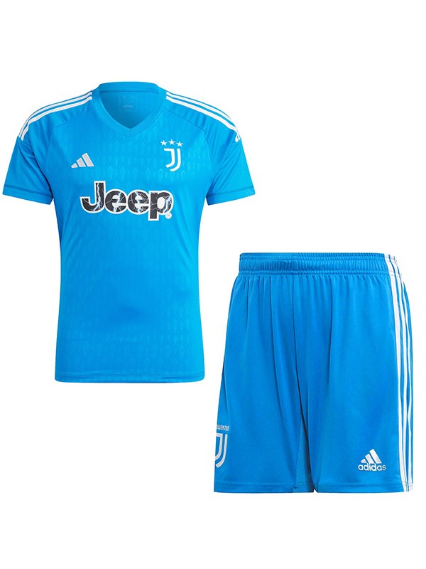Juventus maglia da portiere blu per bambini kit da calcio mini maglia da calcio per bambini uniformi giovanili 2023-2024