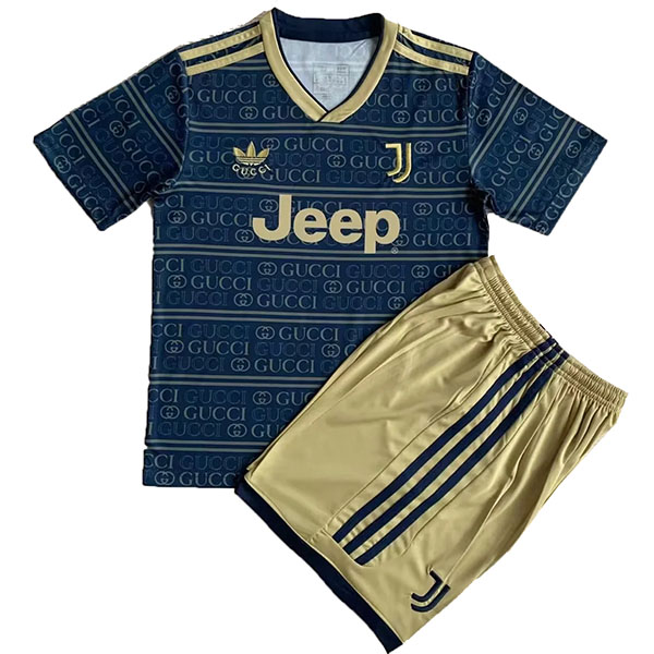 Juventus maglia da bambino della concept edition kit da calcio per bambini mini magliette da calcio blu uniformi giovanili 2023-2024