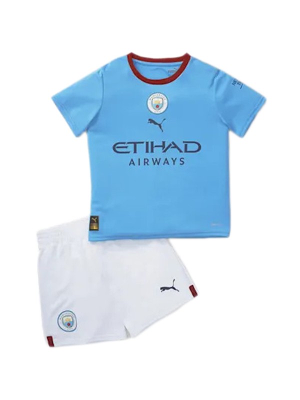 Manchester city casa jersey bambini kit bambini prima mini maglia calcio divise giovanili 2022-2023