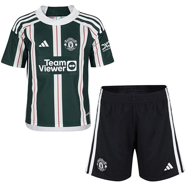 Manchester united maglia da trasferta per bambini kit da calcio per bambini seconda mini maglia da calcio uniformi giovanili 2023-2024