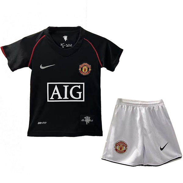 Manchester united maglia retrò da trasferta per bambini kit da calcio per bambini vintage seconda maglia da calcio mini uniformi giovanili 2007-2008