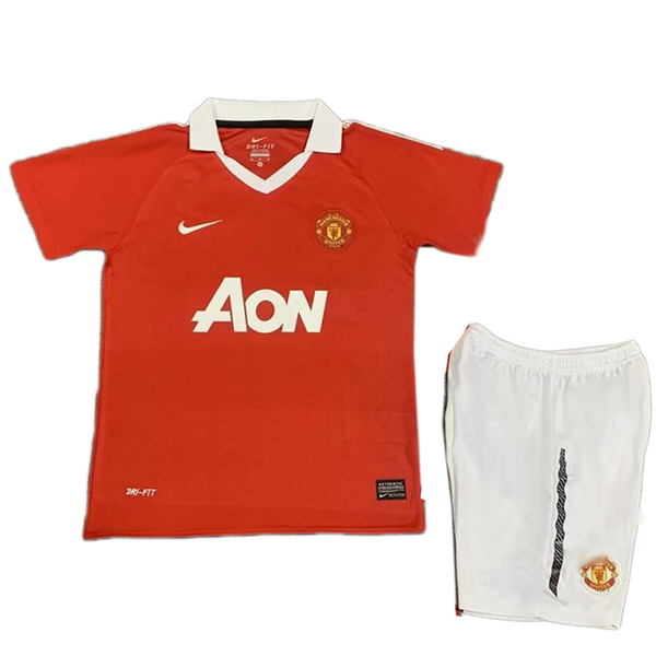 Manchester united maglia retrò per bambini di casa kit da calcio per bambini prima maglia da calcio vintage mini uniformi giovanili 2010-2011