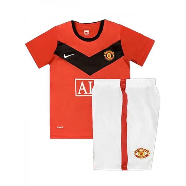 Manchester united maglia retrò per bambini di casa kit da calcio per bambini prima maglia da calcio vintage mini uniformi giovanili 2009-2010 