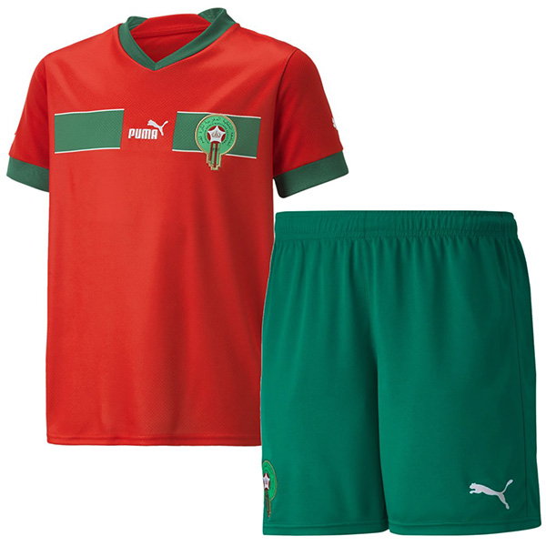 Morocco maglia da casa per bambini kit da calcio per bambini prima mini maglia da calcio uniformi giovanili 2022