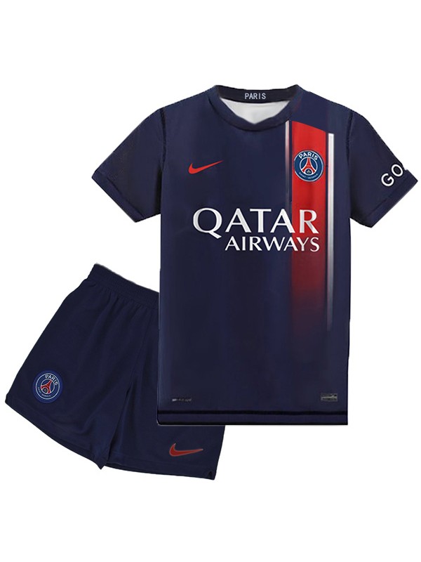 Paris saint germain home kids kit calcio bambini prima maglia da calcio mini uniformi giovanili 2023-2024