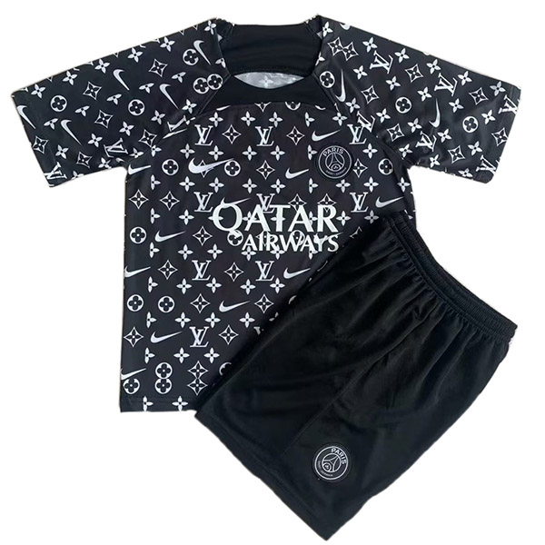 Paris saint germain maglia per bambini concept edition kit da calcio per bambini mini magliette da calcio nere uniformi giovanili 2023-2024