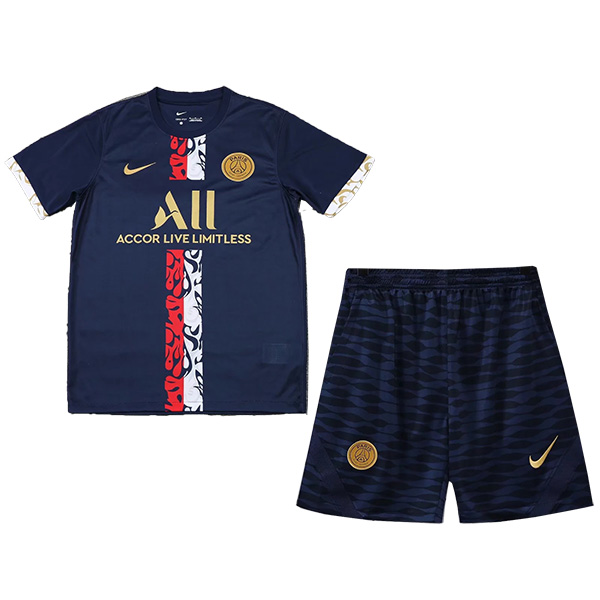 Paris saint-germain kit da allenamento pre-partita per bambini maglia da calcio per bambini mini maglia divise giovanili 2022-2023