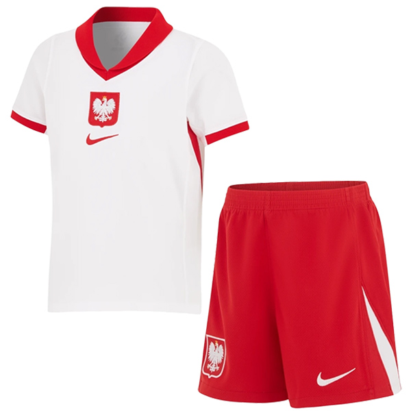 Poland maglia da casa per bambini kit calcio bambini prima mini maglia da calcio divise giovanili Euro 2024 cup