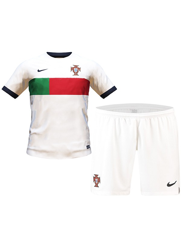 Portugal maglia da trasferta per bambini calcio kit seconda mini maglia da calcio per bambini 2022 divise giovanili della coppa del mondo