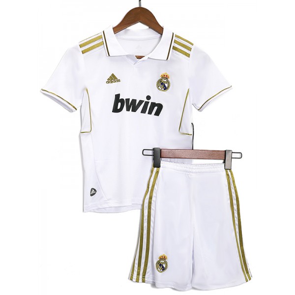 Real madrid maglia retrò per bambini di casa kit da calcio per bambini vintage prima maglia da calcio mini uniformi giovanili 2011-2012