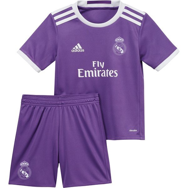 Real madrid kids away retro maglia da calcio kit per bambini seconda mini maglia da calcio uniformi giovanili 2016-2017