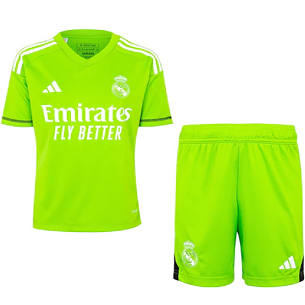 Real Madrid maglia da portiere per bambini kit da calcio mini maglia da calcio verde per bambini uniformi giovanili 2023-2024