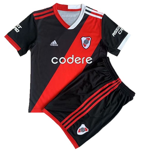 River Plate terza maglia da bambino kit da calcio per bambini mini magliette da calcio nere uniformi giovanili 2023-2024