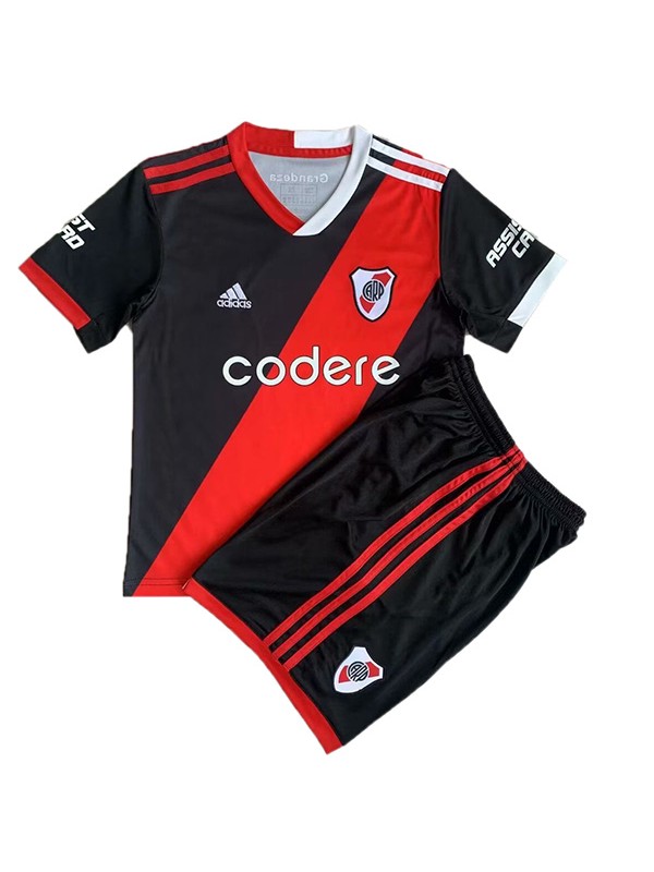 River Plate terza maglia da bambino kit da calcio per bambini mini magliette da calcio nere uniformi giovanili 2023-2024