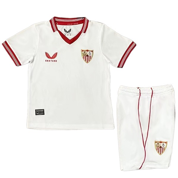 Sevilla maglia da casa per bambini kit da calcio per bambini prima mini maglia da calcio divise giovanili 2023-2024