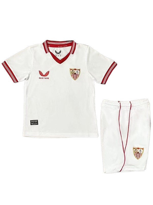 Sevilla maglia da casa per bambini kit da calcio per bambini prima mini maglia da calcio divise giovanili 2023-2024