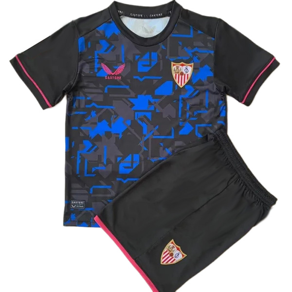 Sevilla terza maglia da calcio per bambini kit da calcio per bambini terza mini maglia da calcio uniformi giovanili 2023-2024