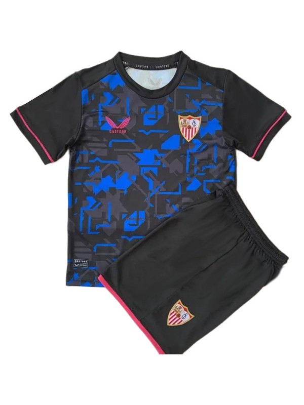 Sevilla terza maglia da calcio per bambini kit da calcio per bambini terza mini maglia da calcio uniformi giovanili 2023-2024
