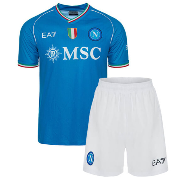 SSC Napoli maglia da calcio per bambini home kit da calcio per bambini prima mini maglia da calcio uniformi giovanili 2023-2024
