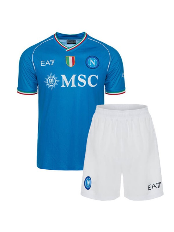 SSC Napoli maglia da calcio per bambini home kit da calcio per bambini prima mini maglia da calcio uniformi giovanili 2023-2024