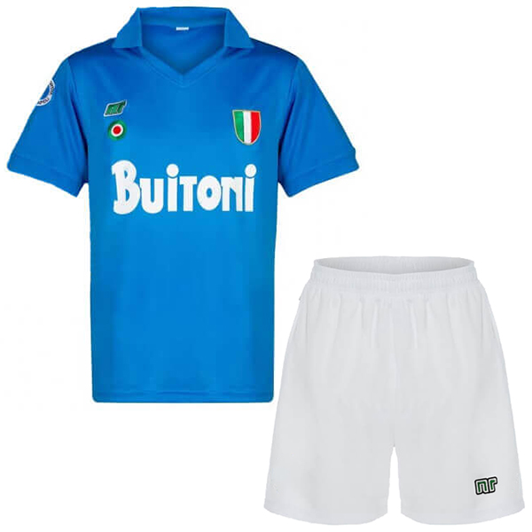SSC Napoli maglia retrò per bambini di casa kit da calcio per bambini prima maglia da calcio vintage mini uniformi giovanili 1987-1988