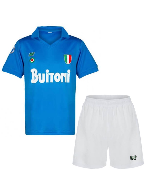 SSC Napoli maglia retrò per bambini di casa kit da calcio per bambini prima maglia da calcio vintage mini uniformi giovanili 1987-1988