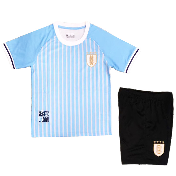 Uruguay maglia da calcio per bambini home kit da calcio per bambini prima maglia da calcio mini uniformi giovanili 2024 Euro Cup