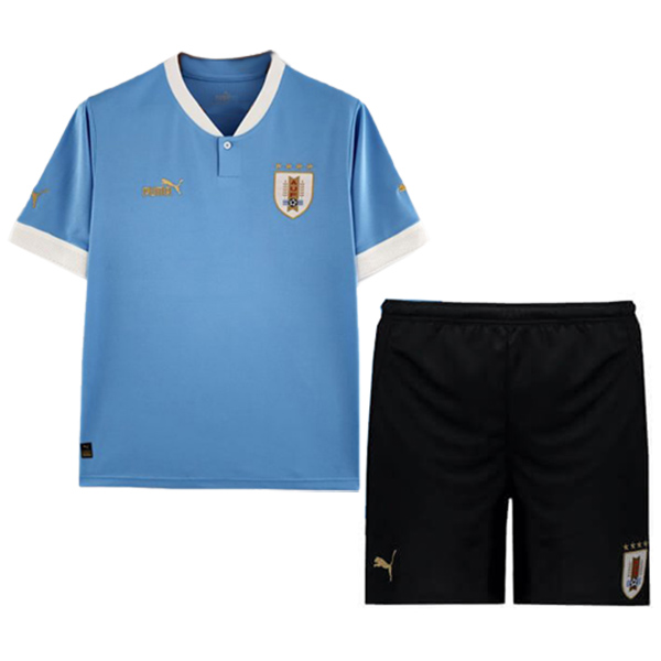Uruguay kit casalingo per bambini dell'prima maglia da calcio per bambini mini jersey divise da calcio giovanile 2022