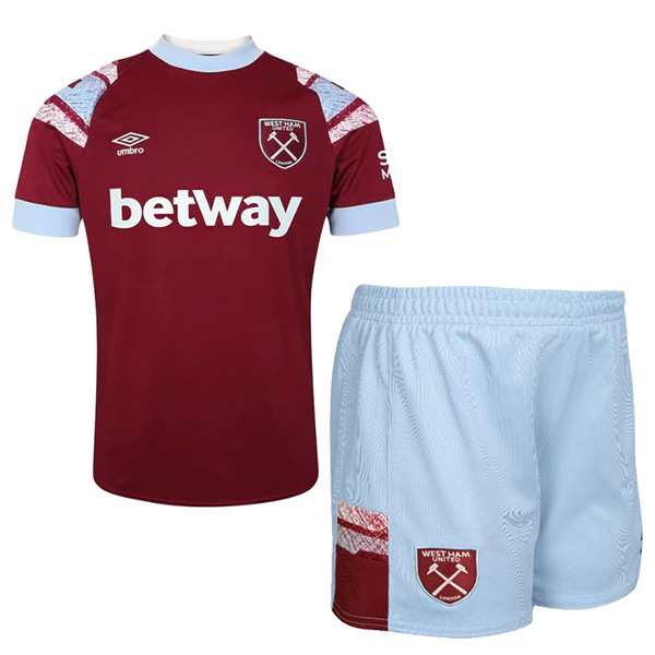 West Ham kit da casa per bambini del calcio bambini prima mini maglia da calcio divise giovanili 2022-2023