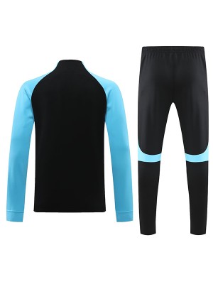 Inter milan giacca nero calcio abbigliamento sportivo tuta ciano cerniera lampo uniforme kit da allenamento da uomo cappotto da calcio all'aperto 2022-2023