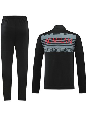 AC Milan giacca da calcio abbigliamento sportivo tuta da uomo con cerniera completa kit da allenamento atletico da calcio all'aperto cappotto nero 2022-2023