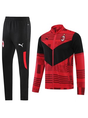 AC Milan giacca da calcio abbigliamento sportivo tuta completa della chiusura lampo degli uomini kit di allenamento all'aperto cappotto di calcio rosso uniforme 2022-2023