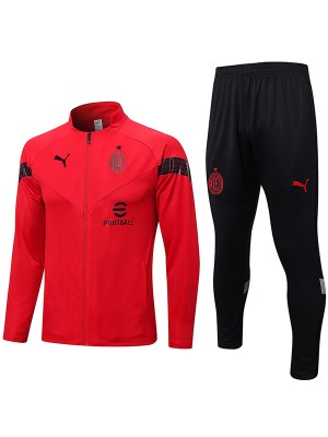 AC milan giacca calcio sportswear tracksuit full zip uniforme da uomo allenamento rosso outdoor calcio kit 2022-2023 