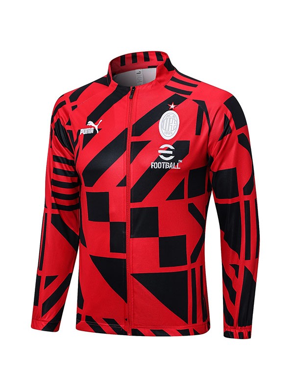 AC milan giacca calcio abbigliamento sportivo tuta uniforme maglia da allenamento rossa da uomo kit cappotto da calcio 2022-2023