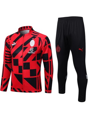 AC milan giacca calcio abbigliamento sportivo tuta uniforme maglia da allenamento rossa da uomo kit cappotto da calcio 2022-2023