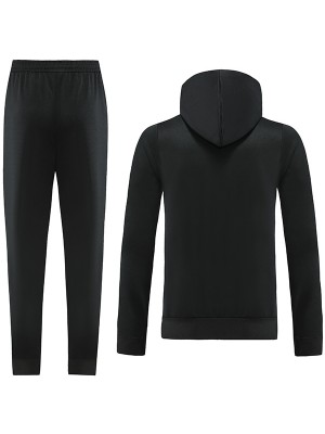 Adas giacca con cappuccio abbigliamento sportivo da calcio tuta con cerniera completa uniforme da uomo kit da allenamento nero cappotto da calcio all'aperto 2023-2024