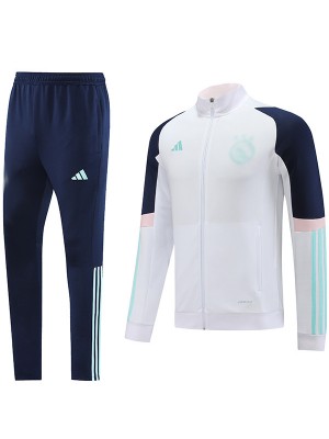 Ajx giacca abbigliamento sportivo da calcio tuta con cerniera uniforme bianca kit da allenamento per uomo cappotto da calcio all'aperto 2023-2024