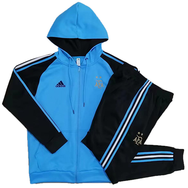 Argentina felpa con cappuccio giacca da calcio abbigliamento sportivo tuta blu uniforme da uomo maglia da allenamento kit cappotto da calcio 2022-2023