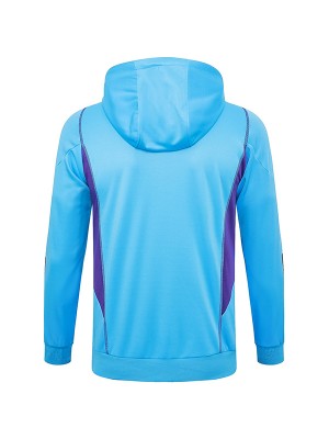 Argentina hoodie jacket football sportswear tracksuit zipper uniform men's training kit outdoor light blue soccer coat 2024
