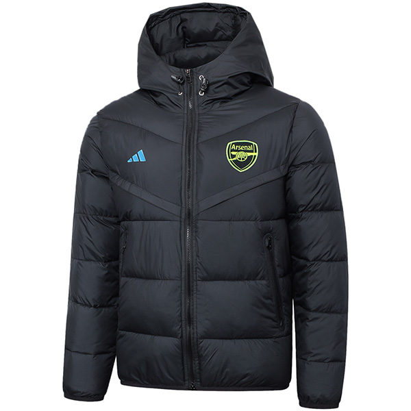 Arsenal hoodie cotton-padded jacket football sportswear tracksuit full zipper men's training black kit outdoor soccer coat 2024
