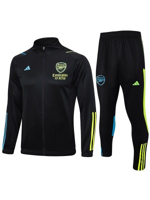 Arsenal giacca da calcio abbigliamento sportivo tuta nera cerniera completa uniforme kit da allenamento da uomo cappotto da calcio all'aperto 2023-2024