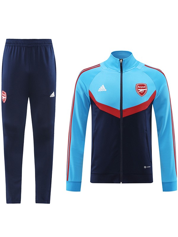 Arsenal giacca da calcio abbigliamento sportivo tuta con cerniera completa da uomo blu navy kit da allenamento cappotto da calcio outdoor 2024-2025