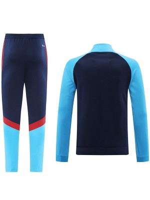 Arsenal giacca da calcio abbigliamento sportivo tuta con cerniera completa da uomo blu navy kit da allenamento cappotto da calcio outdoor 2024-2025