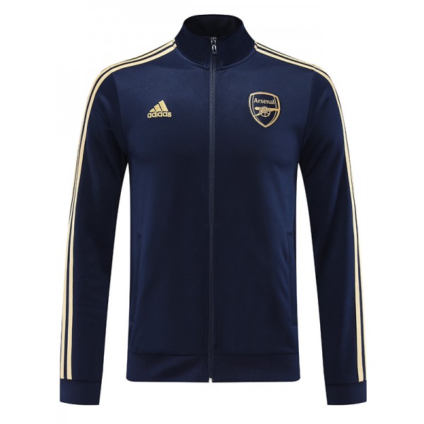 Arsenal giacca da calcio abbigliamento sportivo tuta con cerniera uniforme blu navy kit da allenamento per uomo cappotto da calcio all'aperto 2023-2024