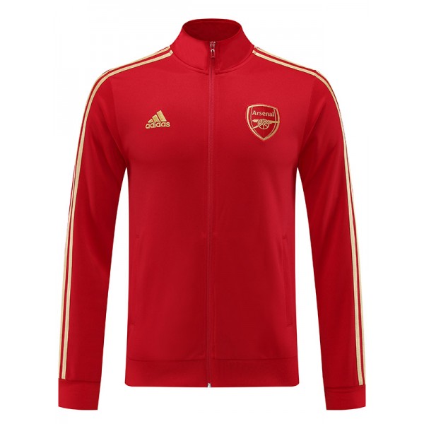 Arsenal giacca da calcio abbigliamento sportivo tuta con cerniera uniforme rossa kit da allenamento per uomo cappotto da calcio all'aperto 2023-2024